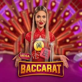 Mega Baccarat slot logo by Pragmatic Play at Malina Casino