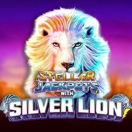 Stellar Jackpots with Silver Lion slot logo by Lightning Box Game at Malina Casino
