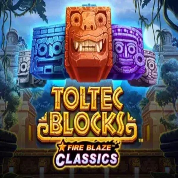 Fire Blaze: Toltec Blocks slot logo by Rarestone Gaming at Malina Casino